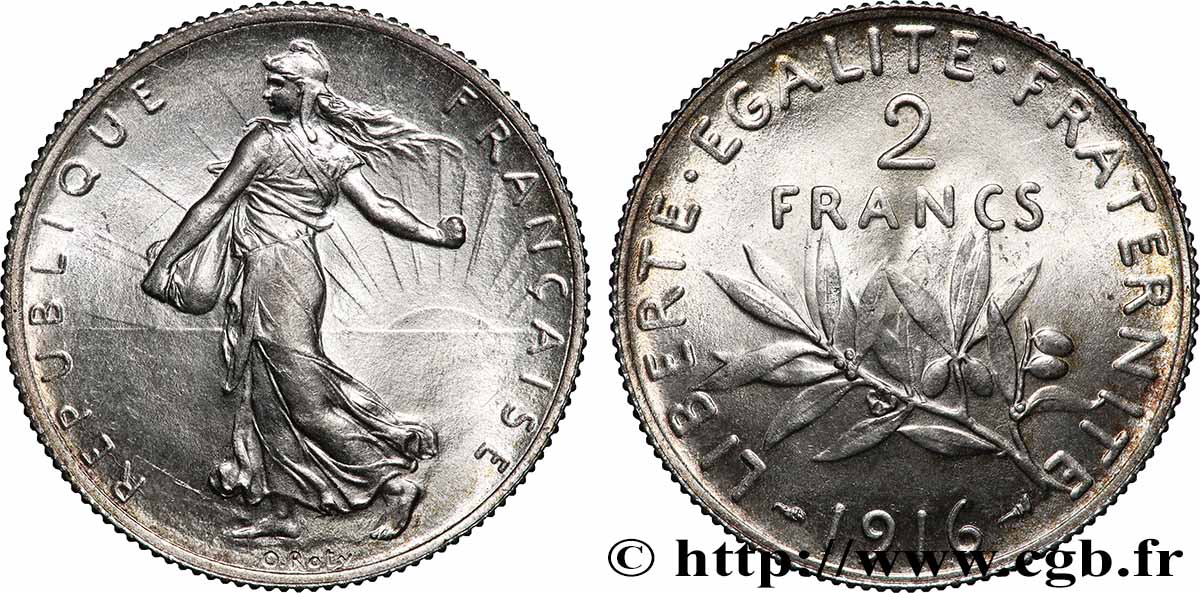 2 francs Semeuse 1916  F.266/18 MS65 