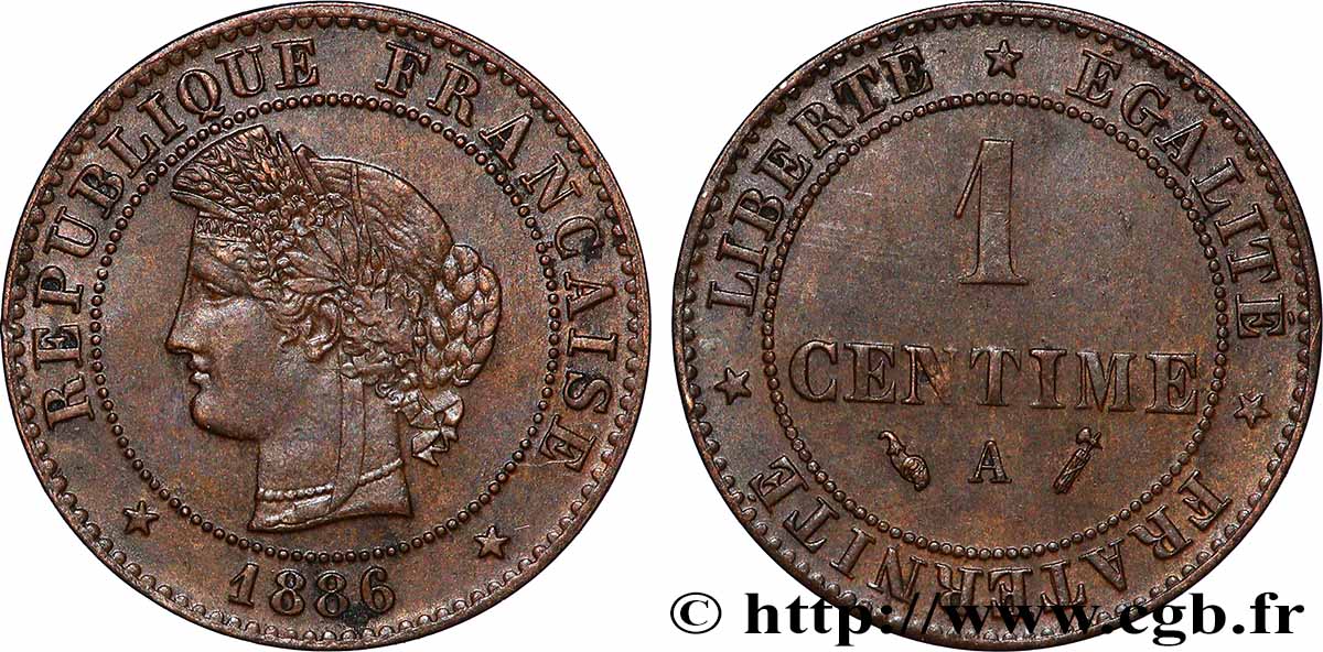 1 centime Cérès 1886 Paris F.104/13 AU55 