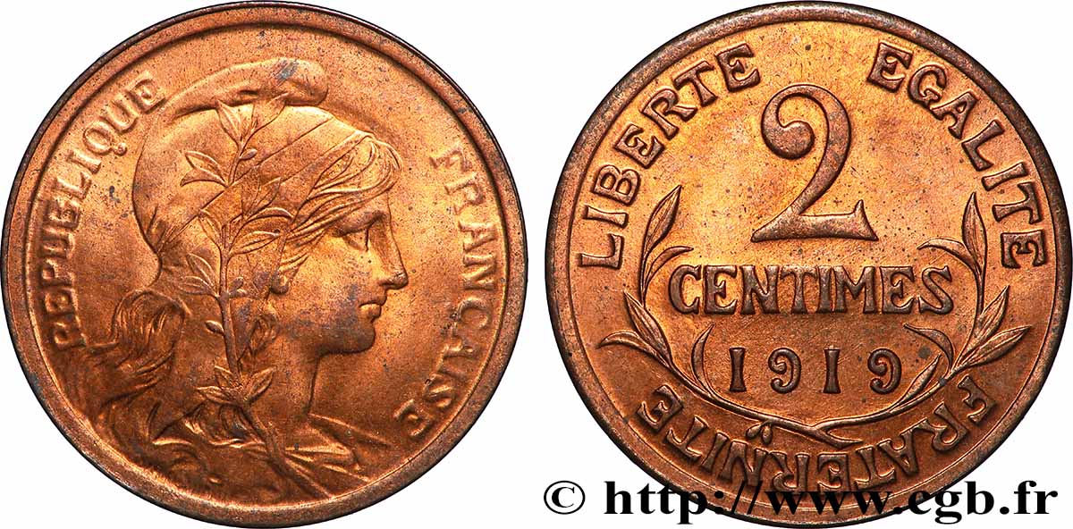 2 centimes Daniel-Dupuis 1919 Paris F.110/19 MS64 