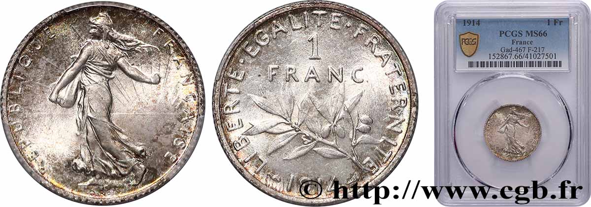 1 franc Semeuse 1914 Paris F.217/19 FDC66 PCGS