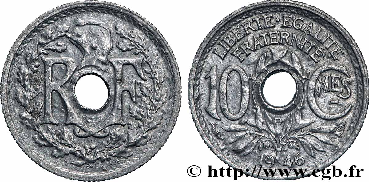 10 centimes Lindauer, petit module 1946 Beaumont-Le-Roger F.143/5 AU 