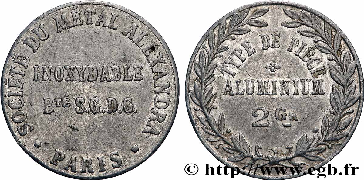 Essai Société du métal Alexandra au module de 5 centimes n.d. Paris GEM.250 1 TTB 