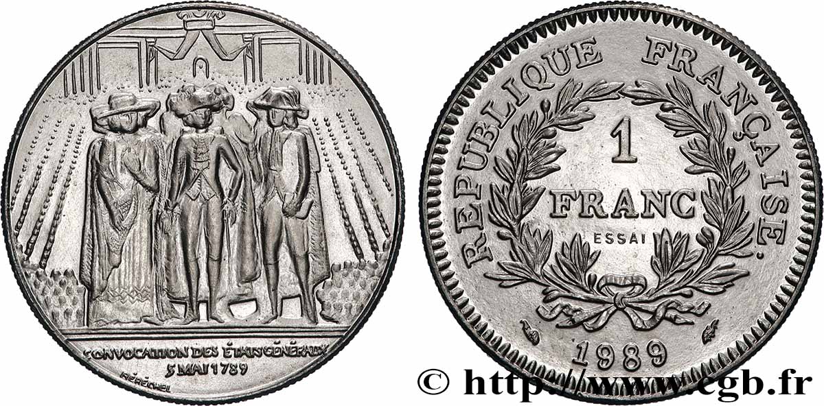 Essai de 1 franc États Généraux 1989 Paris F.228/1 FDC 