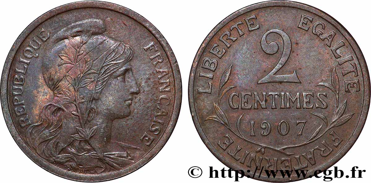2 centimes Daniel-Dupuis 1907 Paris F.110/10 TTB+ 