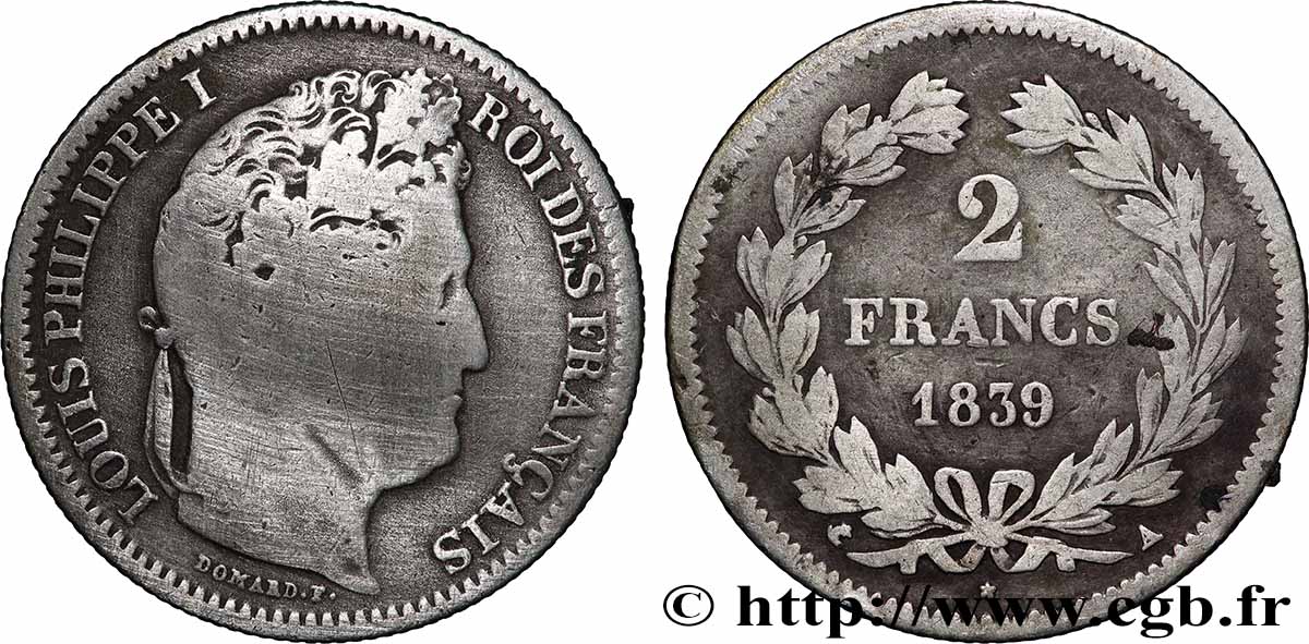 2 francs Louis-Philippe 1839 Paris F.260/70 F 