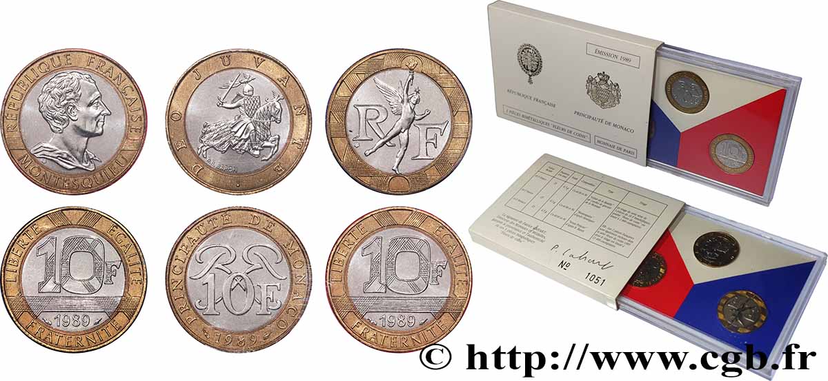 Boîte Fleur de Coins, Tryptique 3 x 10 francs 1989  F.5000/46 FDC 