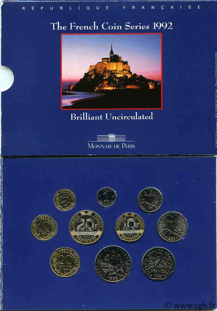 Série Brillant Universel 1992 Paris F.5200/10 FDC70 