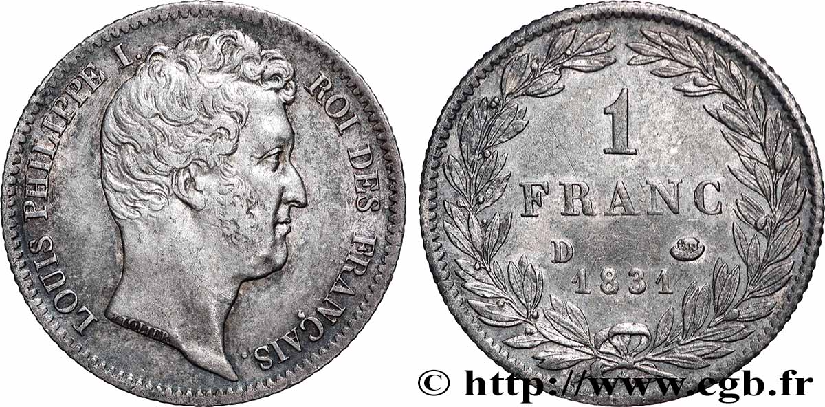 1 franc Louis-Philippe, tête nue 1831 Lyon F.209/4 TTB 