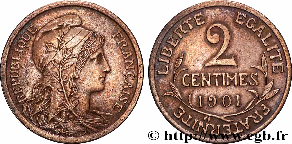 2 centimes Daniel-Dupuis 1901 Paris F.110/6 TTB+ 