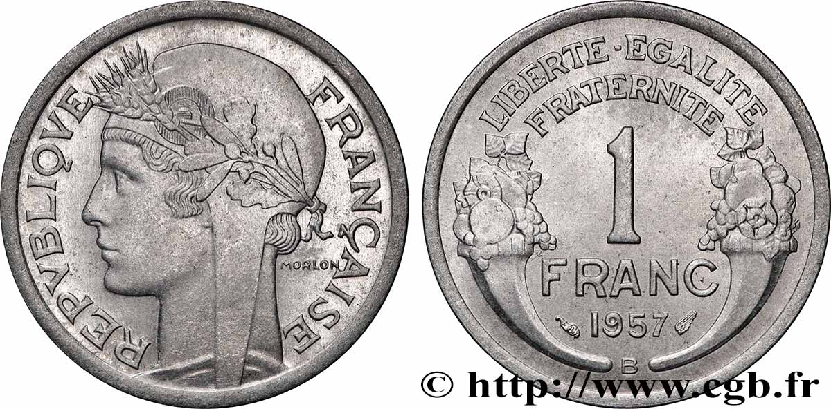 1 franc Morlon, légère 1957 Beaumont-Le-Roger F.221/20 MS 