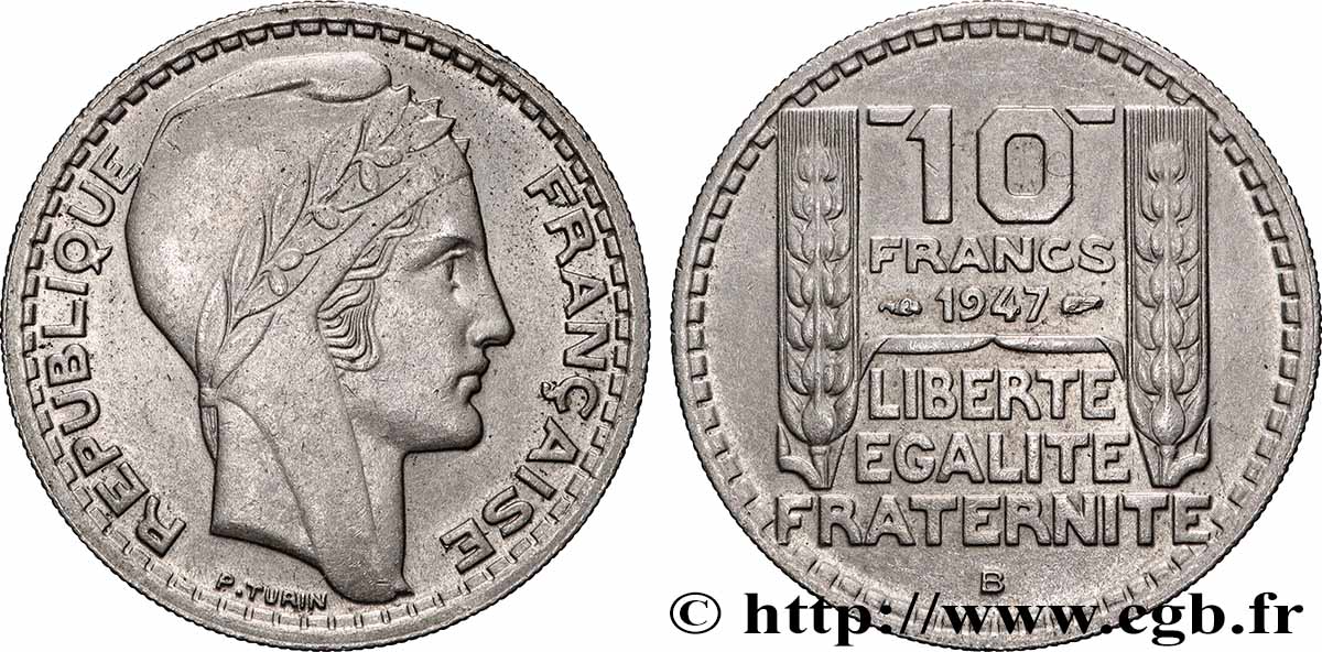 10 francs Turin, grosse tête 1947 Beaumont-Le-Roger F.361A/5 EBC+ 