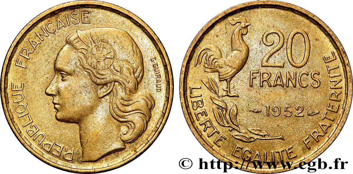 20 francs G. Guiraud 1952  F.402/9 AU 
