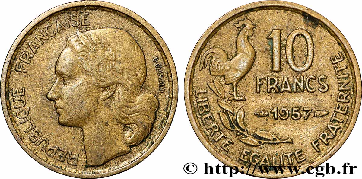 10 francs Guiraud 1957  F.363/13 XF 