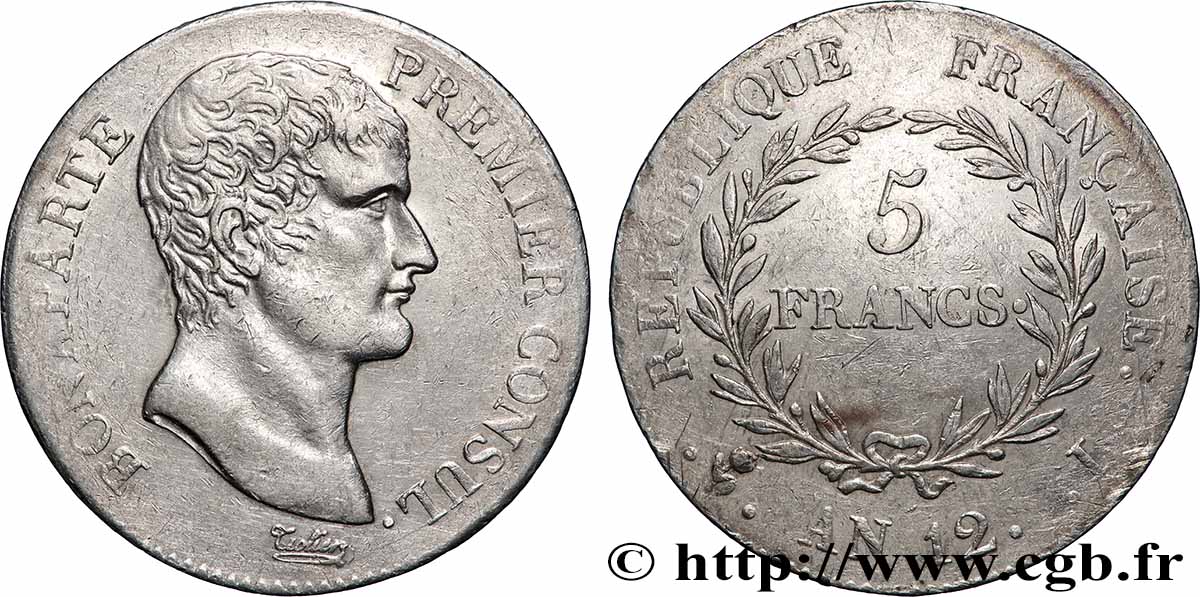 5 francs Bonaparte Premier Consul 1804 Bayonne F.301/18 TTB 