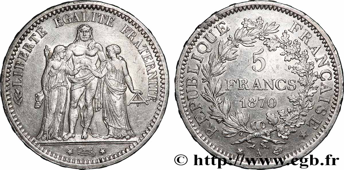 5 francs Hercule 1870 Paris F.334/1 MBC+ 