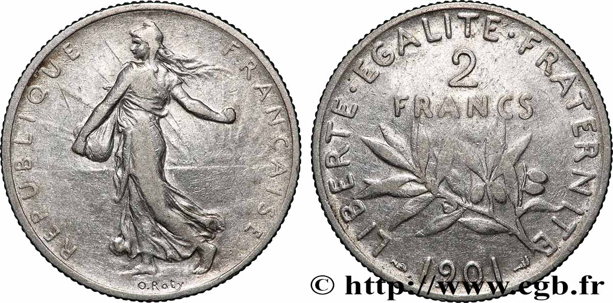2 francs Semeuse 1901 Paris F.266/6 S 