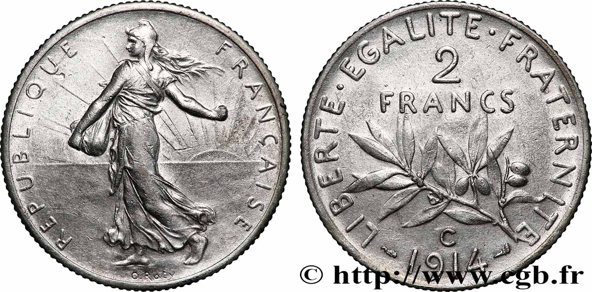 2 francs Semeuse 1914 Castelsarrasin F.266/16 SUP 