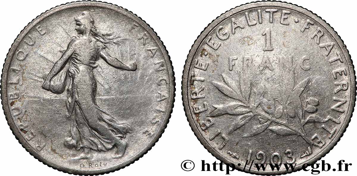 1 franc Semeuse 1903 Paris F.217/8 TB 