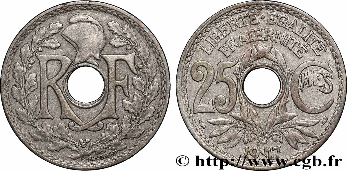 25 centimes Lindauer 1917  F.171/1 TB+ 