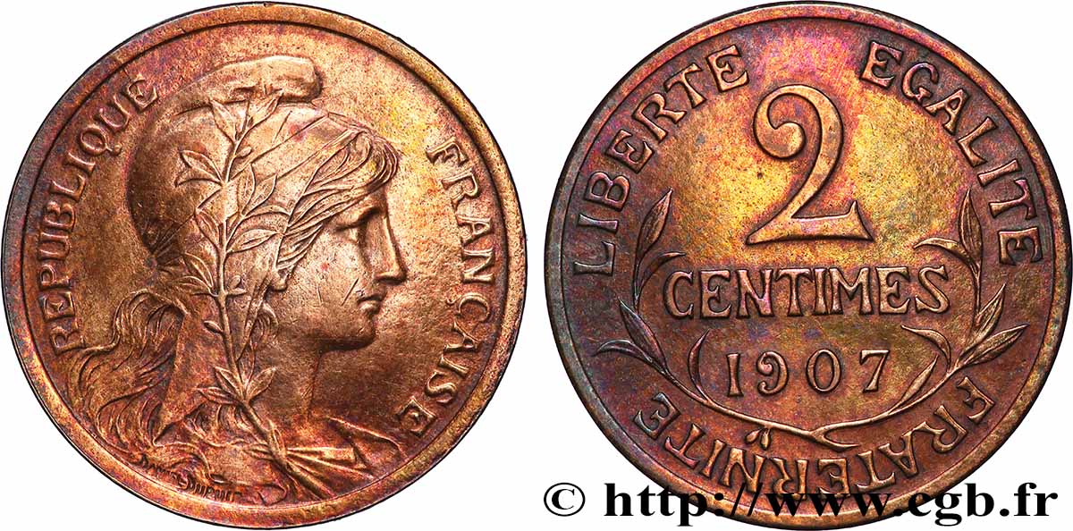 2 centimes Daniel-Dupuis 1907 Paris F.110/10 TTB+ 
