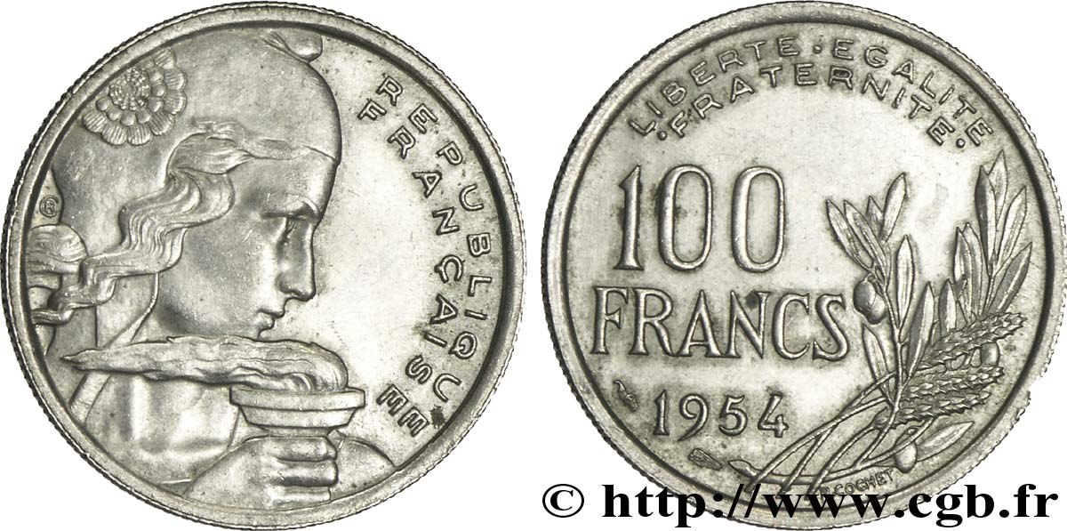 100 francs Cochet 1954  F.450/2 AU50 