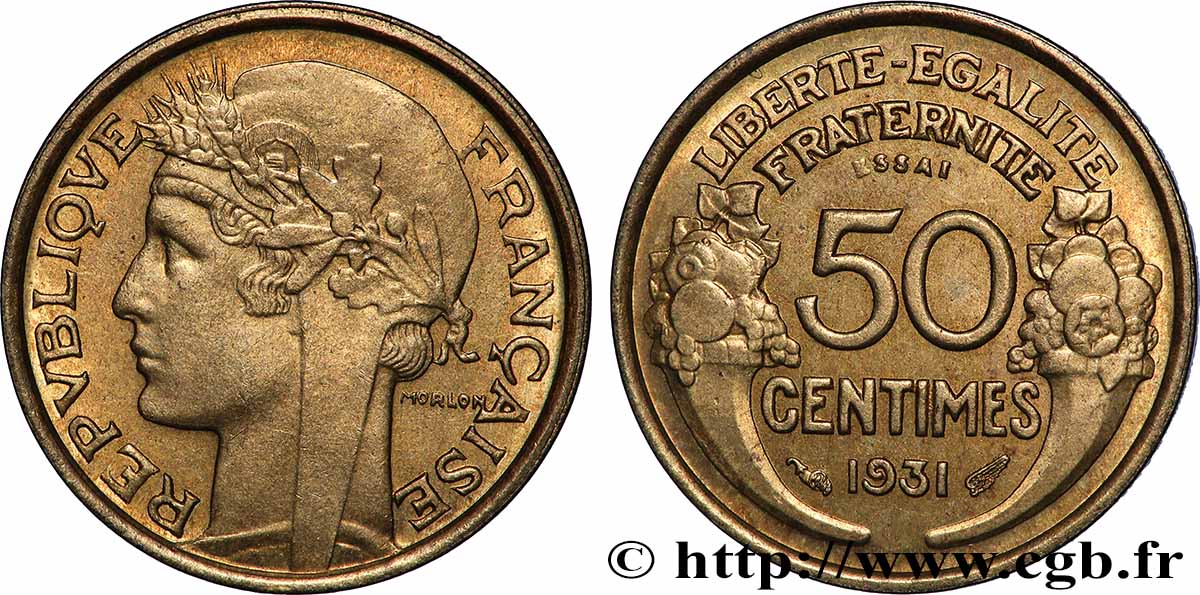 Essai de 50 centimes Morlon 1931  F.192/1 fST 