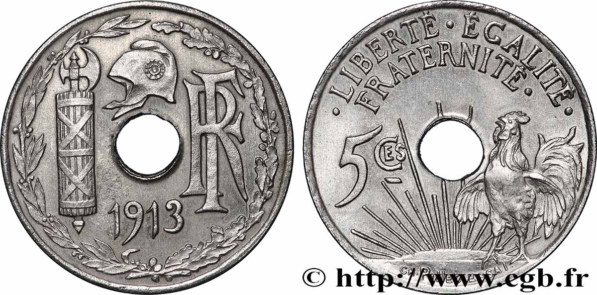 Essai de 5 centimes par Pillet 1913  GEM.17 2 MS 