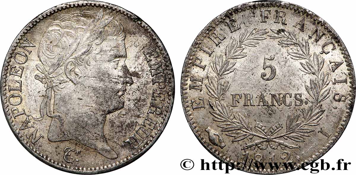5 francs Napoléon Empereur, Empire français 1812 Limoges F.307/46 TTB 