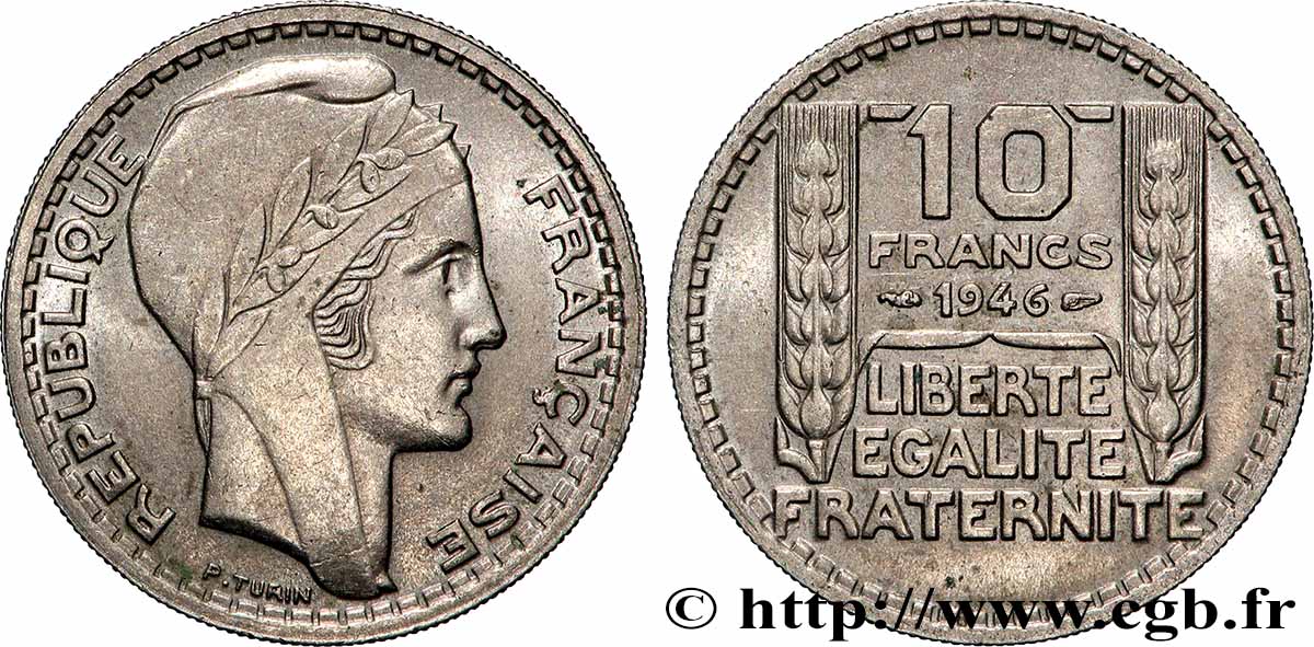 10 francs Turin, grosse tête, rameaux courts 1946  F.361A/2 VZ+ 