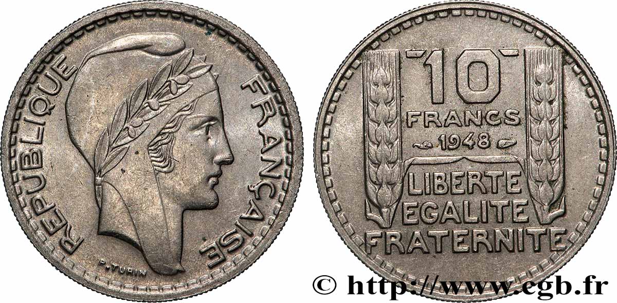 10 francs Turin, petite tête 1948  F.362/3 SUP 