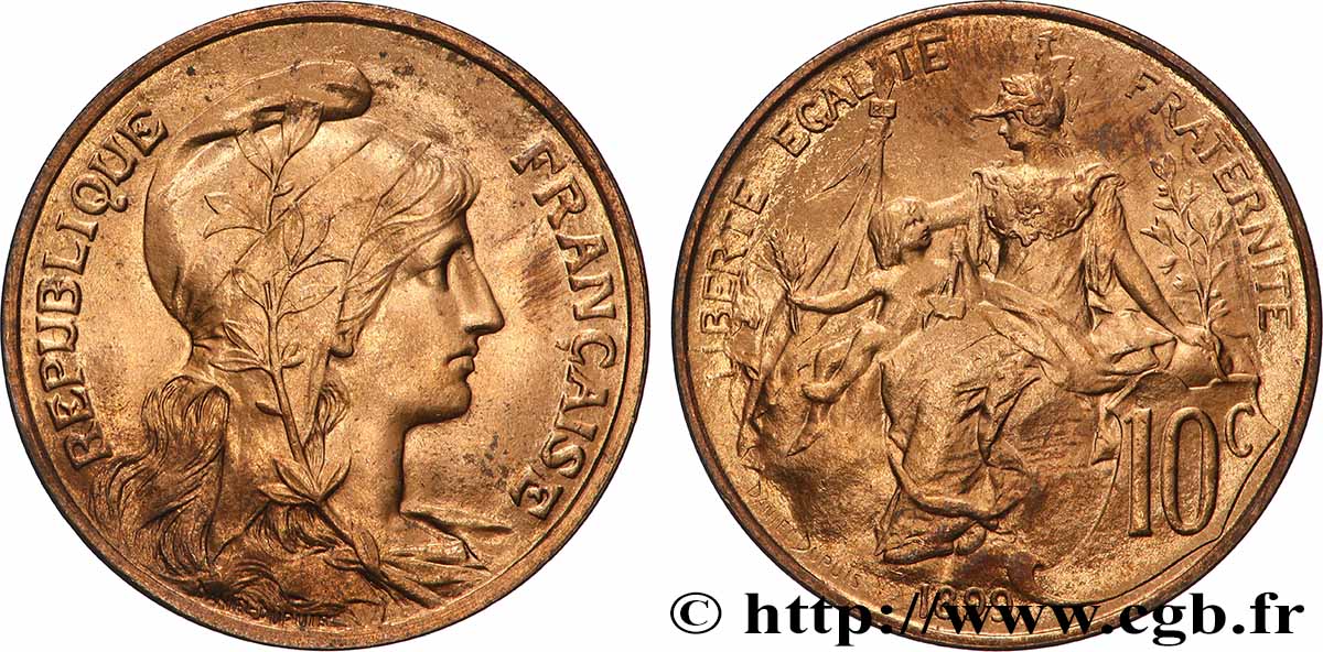 10 centimes Daniel-Dupuis 1899  F.136/7 SPL63 