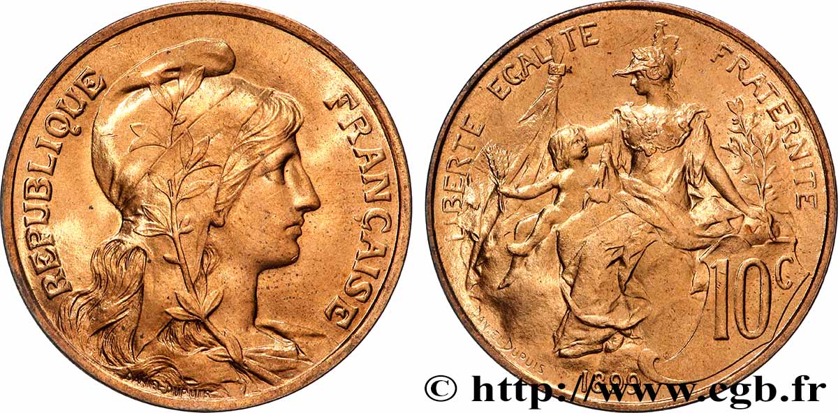 10 centimes Daniel-Dupuis 1899  F.136/7 MS63 