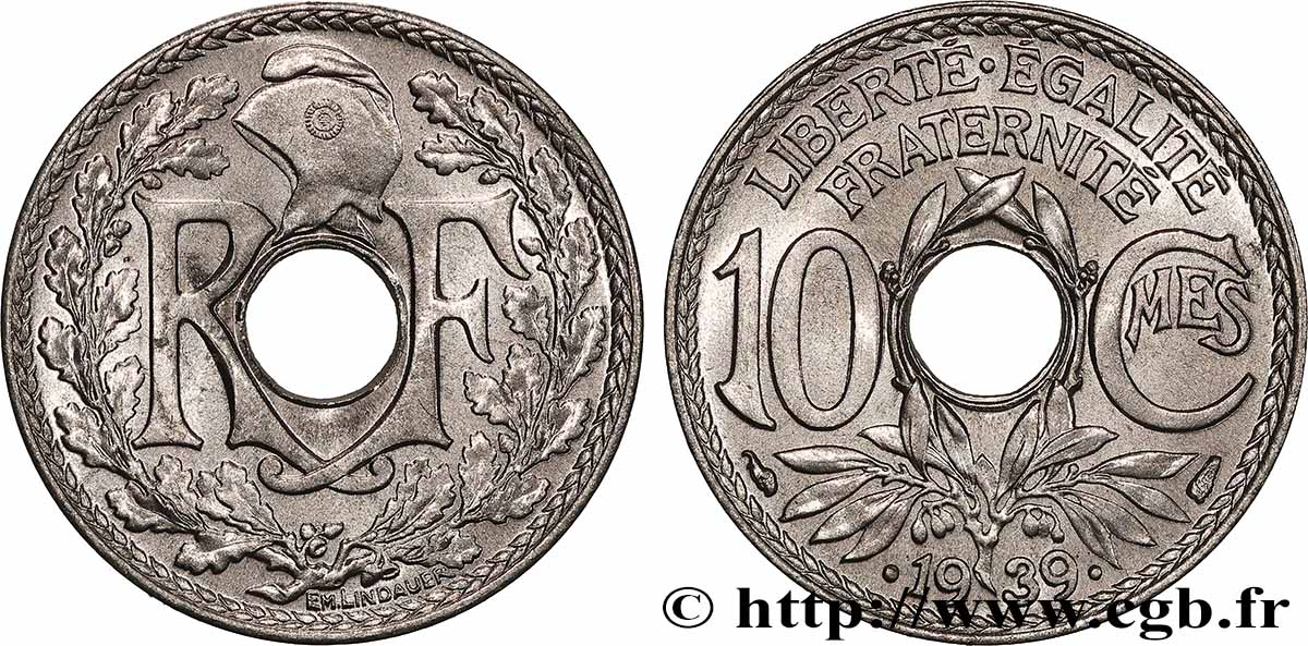 10 centimes Lindauer, maillechort 1939  F.139/3 FDC65 