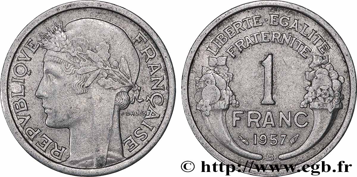 1 franc Morlon, légère 1957 Beaumont-Le-Roger F.221/20 MS 