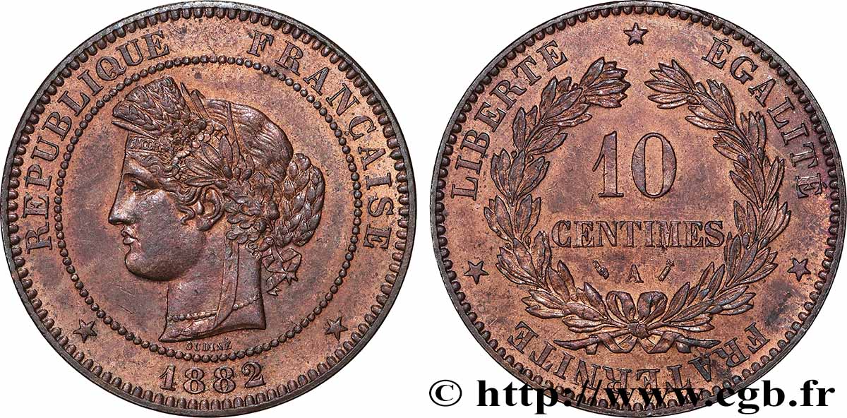 10 centimes Cérès 1882 Paris F.135/26 AU 