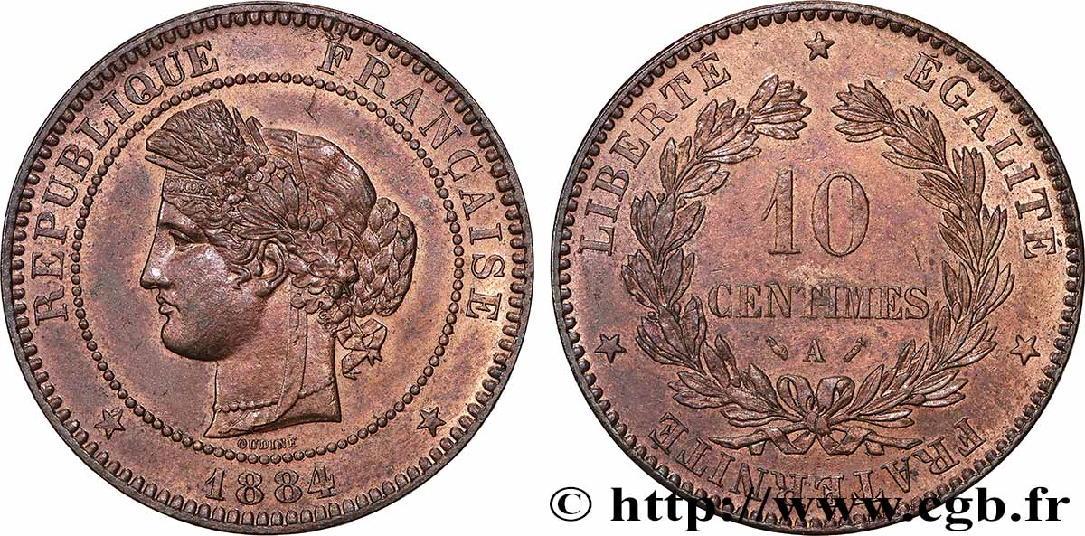 10 centimes Cérès 1884 Paris F.135/28 AU 