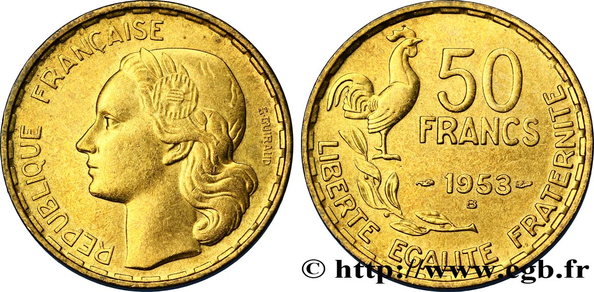 50 francs Guiraud 1953 Beaumont-Le-Roger F.425/11 AU52 