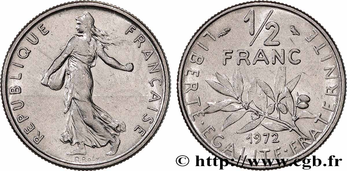 1/2 franc Semeuse 1972 Paris F.198/11 MS 