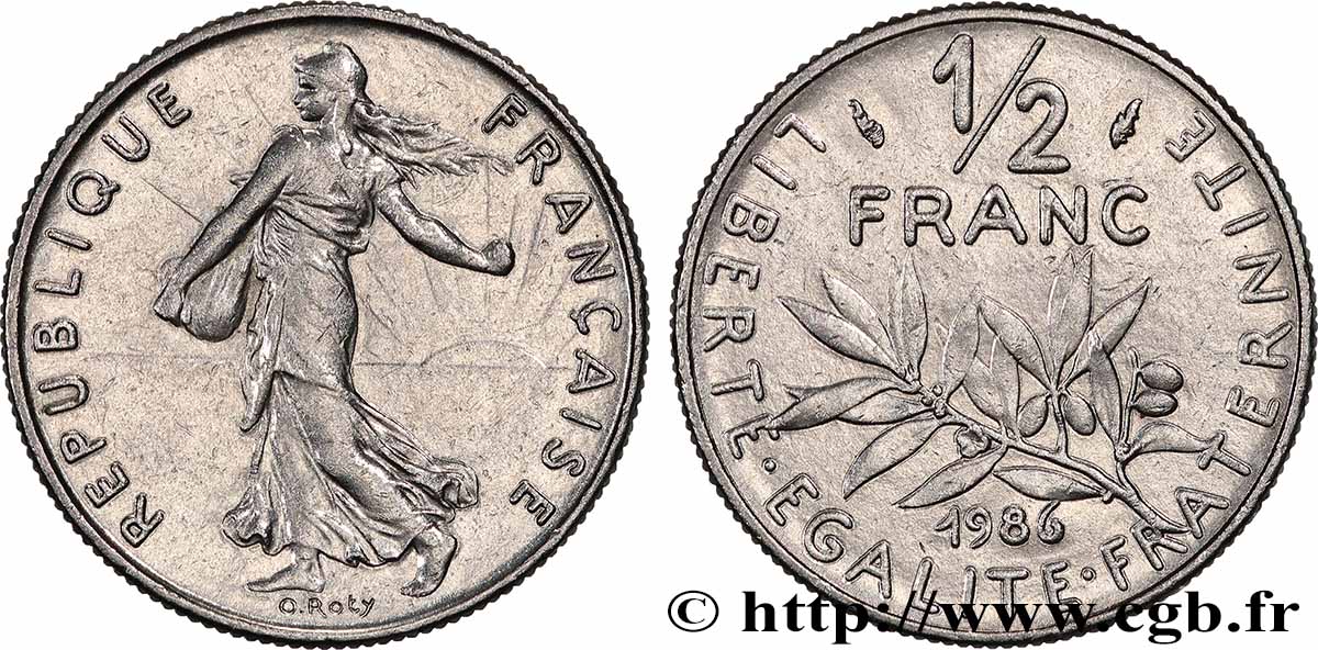1/2 franc Semeuse 1986 Pessac F.198/25 SPL+ 
