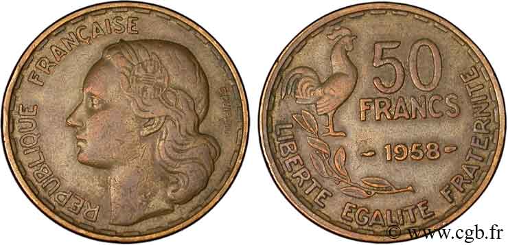 50 francs Guiraud 1958  F.425/14 XF45 
