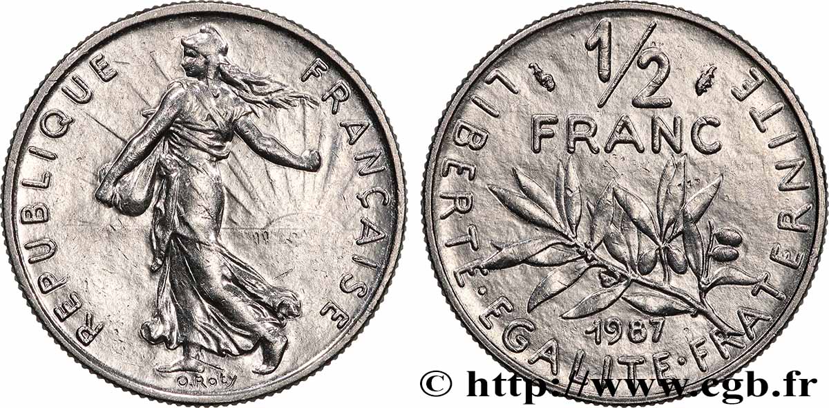 1/2 franc Semeuse 1987 Pessac F.198/26 SPL 
