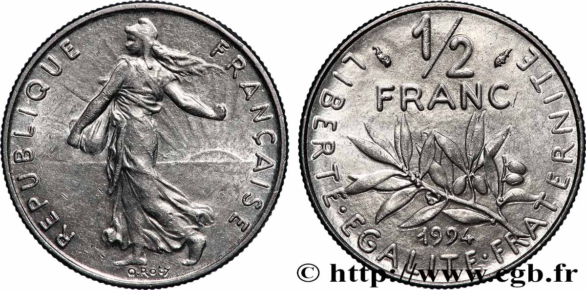 1/2 franc Semeuse, différent dauphin 1994 Pessac F.198/36 MS 