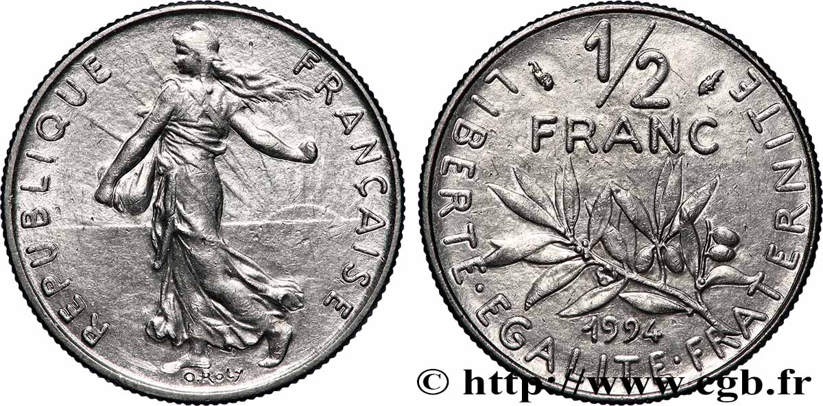 1/2 franc Semeuse, différent dauphin 1994 Pessac F.198/36 MS 