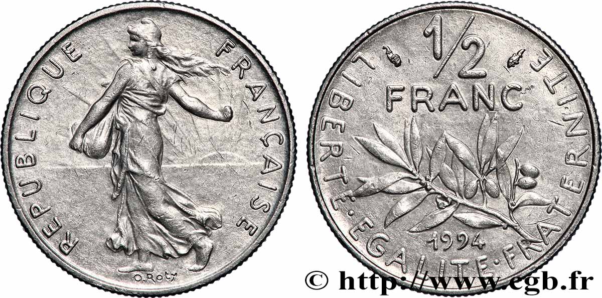 1/2 franc Semeuse, différent dauphin 1994 Pessac F.198/36 MS 