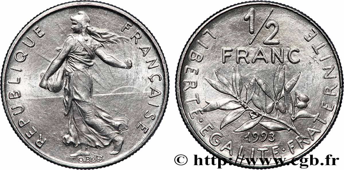 1/2 franc Semeuse 1993 Pessac F.198/34 MS 