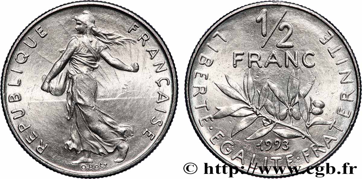 1/2 franc Semeuse 1993 Pessac F.198/34 MS 