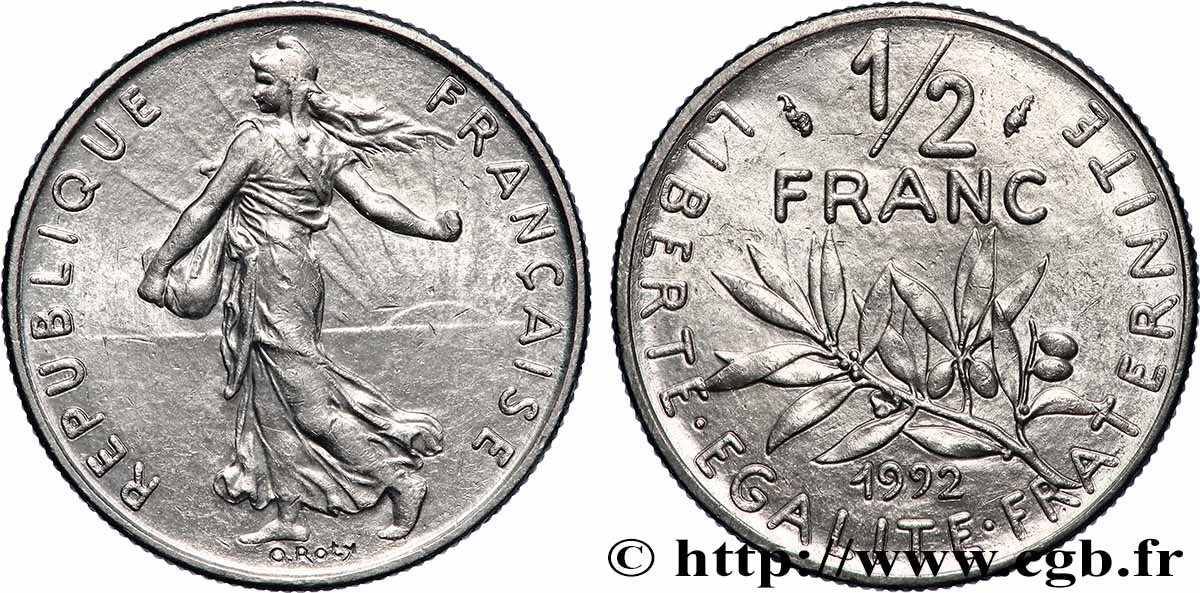 1/2 franc Semeuse 1992 Pessac F.198/32 MS 