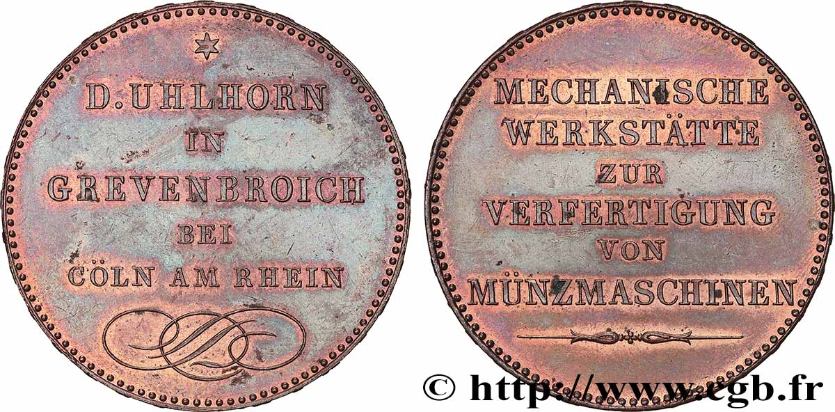 Essai de fabrication au module de 5 francs par D. Uhlhorn 1846  T.T.4530 3 MS 
