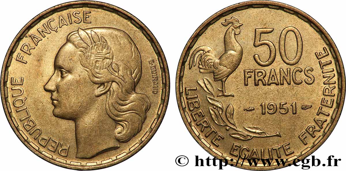 50 francs Guiraud 1951  F.425/5 VZ 