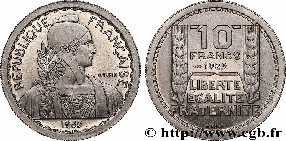 ESSAI 10 Francs Turin Hybride, 26 mm, 7 g n.d. Paris GEM.174 14 SUP+ 